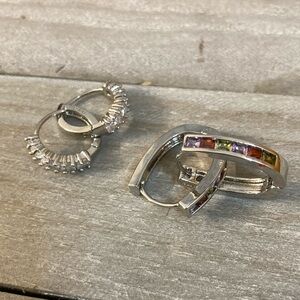 Elegant steel and Multicolor Hoop Earrings